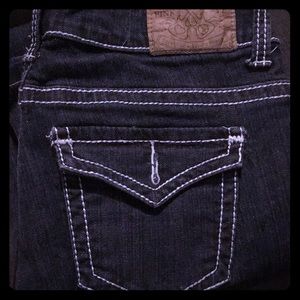 Black jean with white stitching